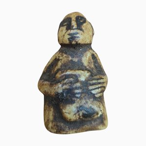 Amuleto piccolo con statuetta precolombiana in pietra, inizio XIV secolo, set di 2