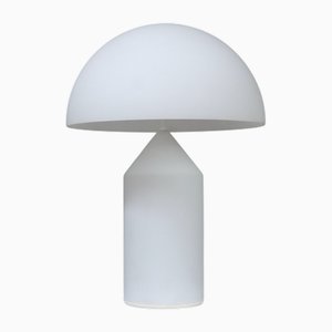 Large Atollo Table Lamp in White Glass by Vico Magistretti for Oluce, 1980s