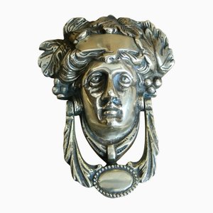 Victorian Head of Dionysus Brass Door Knocker, 1900
