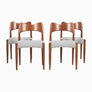 Midcentury Dining Chairs in Teak by Arne Hovmand Olsen for Mogens Kold, 1960s, Set of 4