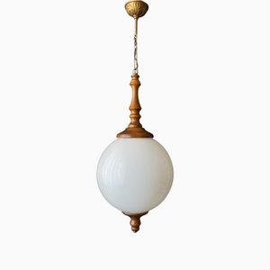 Weiße Vintage Deckenkugel, 1960er