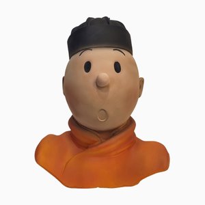 Plaster Sculpture Bust of Tintin, France, 1980s