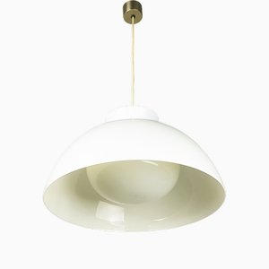 Lampada 4006 in ottone nichelato e metacrilato bianco di A. & pg Castiglioni per Kartell, 1959