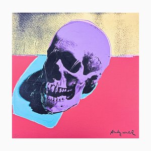 Después de Andy Warhol, Calavera sobre fondo rojo, años 80, Impresión