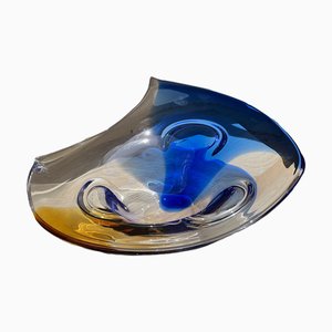 Piatto grande in vetro di Murano