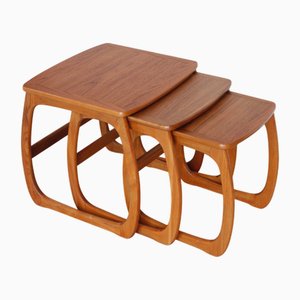 Tables Gigognes Vintage en Teck de Nathan, 1960s, Set de 3