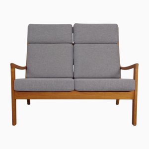 Danish Senator High-Back Teak 2-Seater Sofa by Ole Wanscher for Poul Jeppesen, 1960s