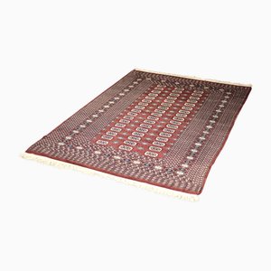 Roter handgewebter orientalischer Buchara Teppich, 1960er