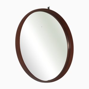 Scandinavian Round Teak Wall Mirror, 1960s