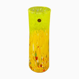 Italian Yellow Handrafted Vase in Murano Glass by Maestro Del Vetro, 1970s