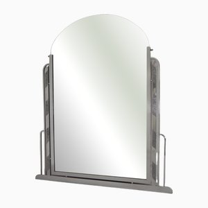 Miroir Art Déco avec Verre à Facettes et Cadre en Aluminium, 1930s