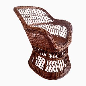 Vintage Armchair in Wicker, 1970s