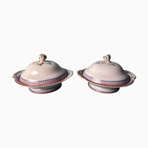 Viktorianische Englische Porzellan Terrinen, 1855, 2er Set