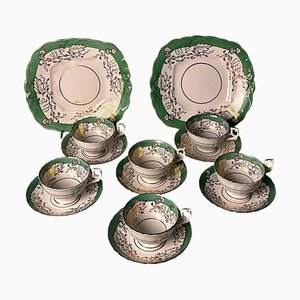 Napoleon III Style Porcelain Coffee Set, 1880, Set of 14