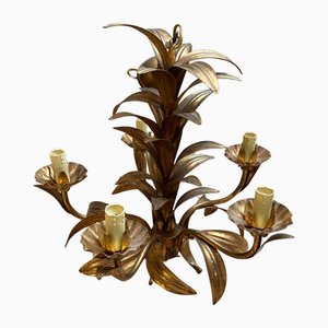 Vintage Hollywood Chandelier in Gold Metal, 1960s