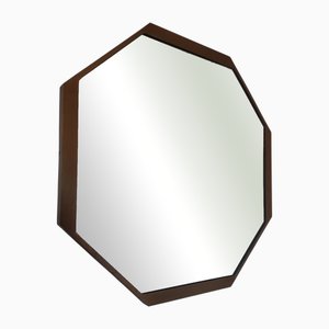 Espejo de pared octogonal de latón, años 70