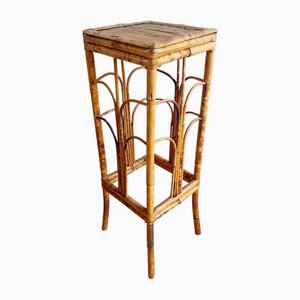 Table d'Appoint Victorienne Antique en Bambou Tigre