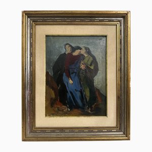 Silvio Consadori, The Pious Women, 1950s, Oil on Canvas