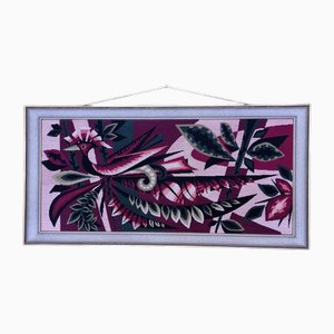 French Woven Wall Decoration in Frame, 1970s