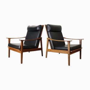 Skandinavische Sessel aus Teak & Kunstleder, 1960