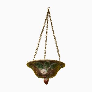 Art Nouveau French Majolica Hanging Flower Pot, 1890s