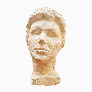 Sculptured Plaster Female Modelled Head, Italy, 1950s