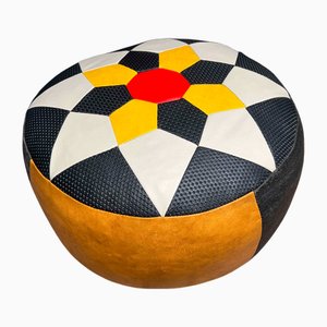 Pouf Vintage en Similicuir, 1970s