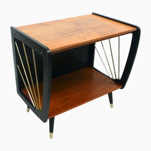 Mid-Century Modern Side Table with Shelf, 1950s