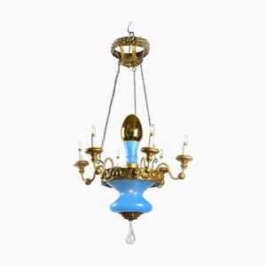 Lampadario turchese e oro, inizio XIX secolo