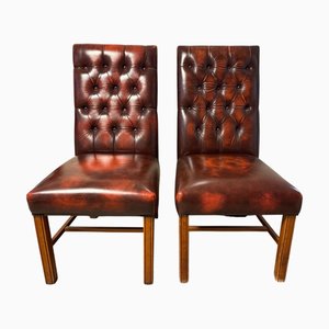 Ensemble de Chaises Vintage de Style Chesterfield en Cuir