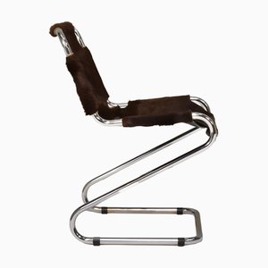 Vintage Italian Chair in Cowhide and Chrome, 1970s