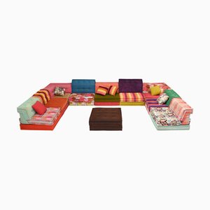 Divano Mah Jong a 35 pezzi di Hans Hopfer per Roche Bobois, anni '70, set di 35