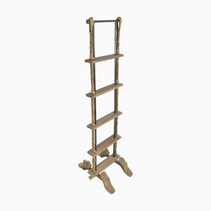Handgefertigtes Regal aus Holz, Metall und Seil