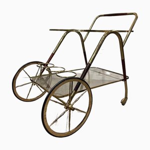 Vintage Italian Bar Cart by Cesare Lacca, 1950s