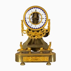 French Directory Bronze Skeleton Clock, 1795
