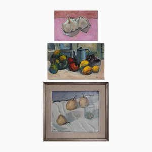 R. Monzó, Untitled, Oil on Canvases, Framed, Set of 3