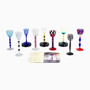 Bicchieri in Scena Glasses by A. Mendini for Venini, Set of 9