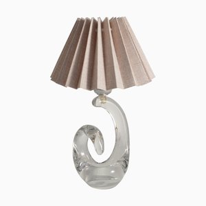Sculptural Clear Crystal Glass Table Lamp from Schneider, 1950s