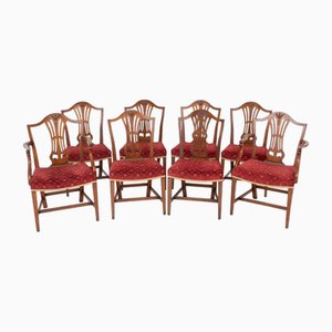 Chippendale Dining Chairs in Mahogany, 1880s, Set of 8