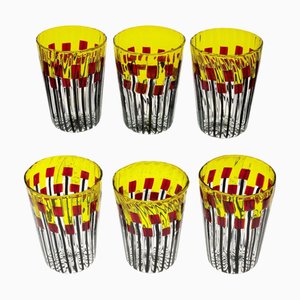 Murano Glas Becher von Silvio Piattelli, 6 . Set