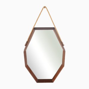 Octagonal Mirror with Teak Frame, 1960s