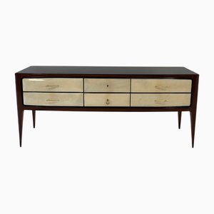 Parchment and Walnut Chest of Drawers by Paolo Buffa, 1950s