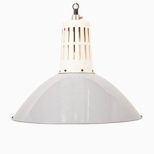 Lampada industriale con paralume in metallo smaltato, anni '40