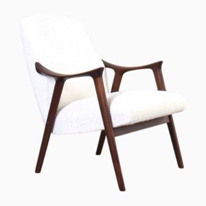 Sedia Mid-Century moderna in teak e bouclé di Møre Lenestolfabrikk, anni '60