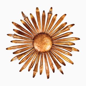 Spanish Brutalist Sunburst Ceiling Panel by Ferroarte, 1960s
