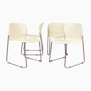 Poltrone SM400k bianche di Gerd Lange per Drabert, anni '80, set di 4