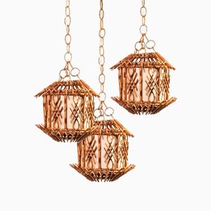 Lampade a sospensione di Louis Sognot, Italia, anni '60, set di 3