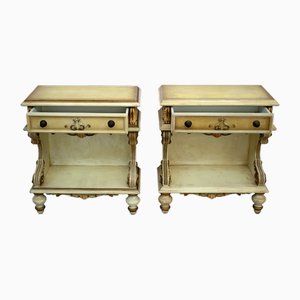 Venetian Style Lacquered Bedside Tables, Set of 2