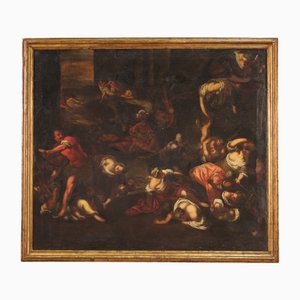 Italienischer Künstler, Das Massaker der Unschuldigen, 1640, Öl auf Leinwand, Gerahmt