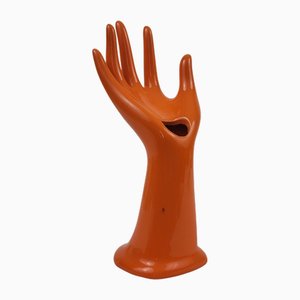 Orange glasierter Keramik Ring Sizer, 1970er